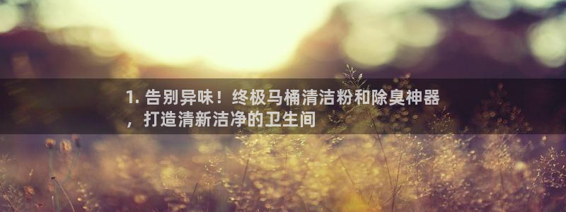 尊龙现金推荐ag发财网:1. 告别异味!终极马桶清洁粉和除臭